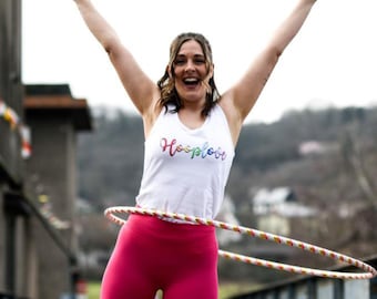 Hooplove 100% organic shirt, for all who love hula hoop, tank top, organic cotton, hooping, hoop dance, hoop fitness, hulling