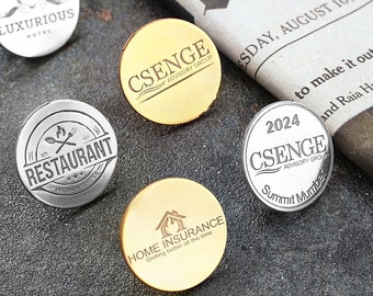 Custom Lapel Pin with Logo, Personalized Company Badge Pin, Engraved Logo Brooch Pin, Gift For Office Worker, Gift For Employee