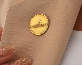 Custom Company Logo Lapel Pin, Personalized Engraved Logo Brooch, Business Logo Pin, Badge For The Business Meeting, Gift For Worker