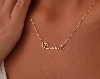Custom Name Necklace, Dainty Name Necklace, Silver Minimalist Name Necklace, Name Plate Necklace, Valentines Day Gift, Gift For Her