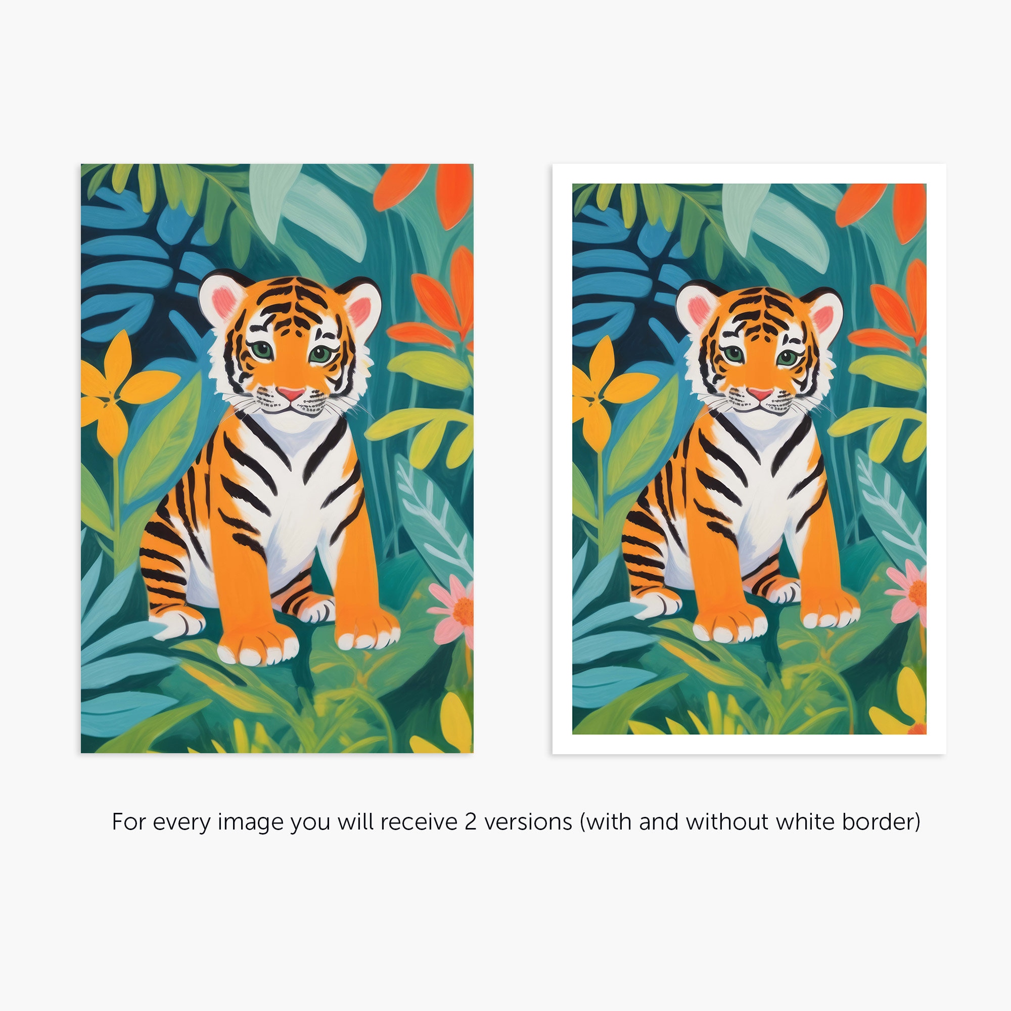 PRINTABLE Set of 6 Jungle Baby Animals Wall Art Gallery Kids Room ...