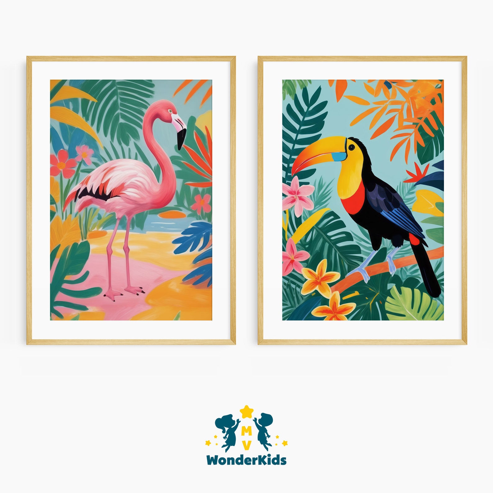 PRINTABLE Set of 6 Jungle Baby Animals Wall Art Gallery | Kids Room ...