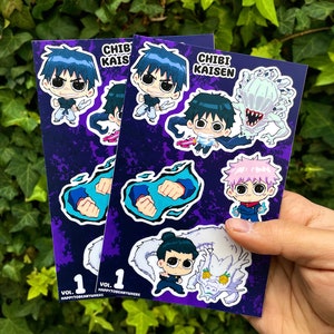 Cute chibi JJK sticker sheet , waterproof