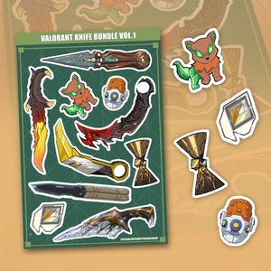 Anime style Valorant Sticker Sheet, waterproof