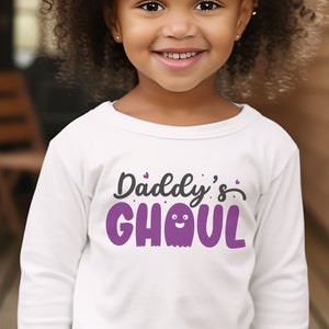 Daddy&#39;s Ghoul Halloween Toddler Long Sleeve Tee, Child&#39;s Halloween Shirt, Daddy&#39;s Boy T-shirt, Daddy&#39;s Girl Tee, Child&#39;s Fall Shirt
