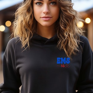 EMS Life Hoodie-Sweatshirt, Sanitäter-Sweatshirt, EMT Unisex Heavy Blend ™ Kapuzensweatshirt, Feuerwehr-Hoodie, Notfall-Sweatshirt