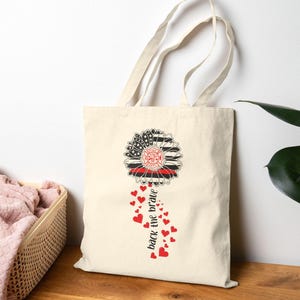 Fire Department Back the Brave Tote, Firefighter Bag, First Responder Bag, Support Firefighters, Firefighter Gift, Back The Red Bag, EMS