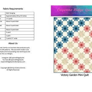 Victory Garden Mini -- Quilted Applique Wall Hanging -- Intermediate Quilting Pattern -- PDF/Digital Quilt Pattern
