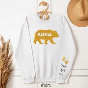 Personalized Nana Sweatshirt with Kids Names on Sleeve, Personalized Nana Sweater, Nana Gift from Grandkids, Cute Nana Sweater, Grandma Gift