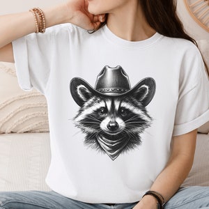 Vintage Cowboy Raccoon Shirt, Comfort Colors Oversized Shirt, Funny Western Raccoon Shirt, Retro 90s Graphic Tee, Trash Panda Tee, Funny Tee