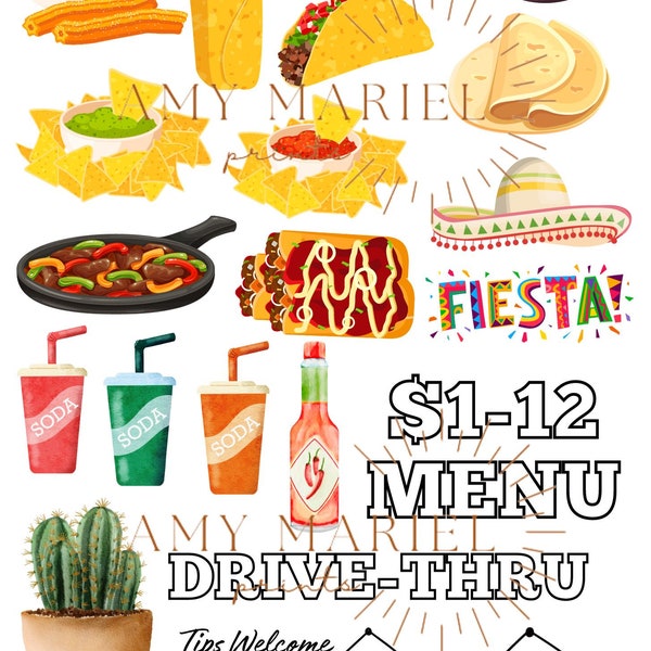 Mexican Restaurant Theme - Table Tent Accessories - DIGITAL DOWNLOAD