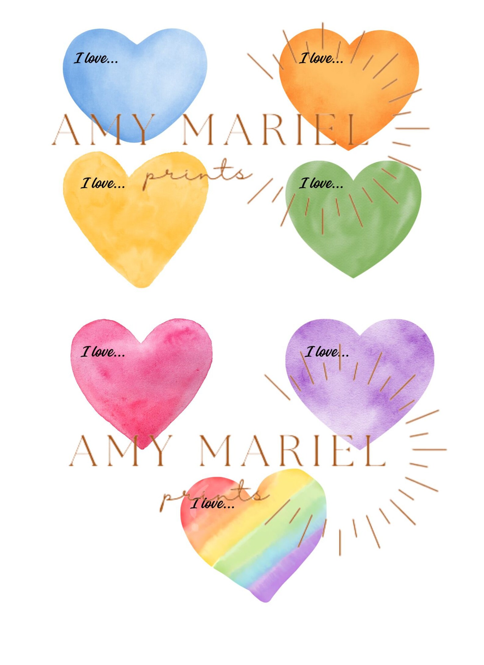 I Love You Hearts DIGITAL DOWNLOAD - Etsy