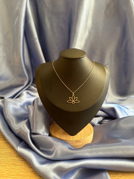 Silver Lotus Necklace, Rose Gold Necklace, Yoga Jewelry, Lotus
