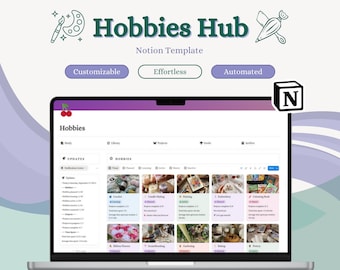 Hobbies Journal Hobby Planner Track Project Library Digital Hobbies Organizer Hobbies Notion Template Hobby Log Crochet Hobby Tracker Ribbon