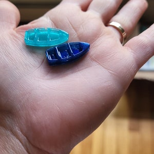 Mini fishing boat Resin Epoxy art