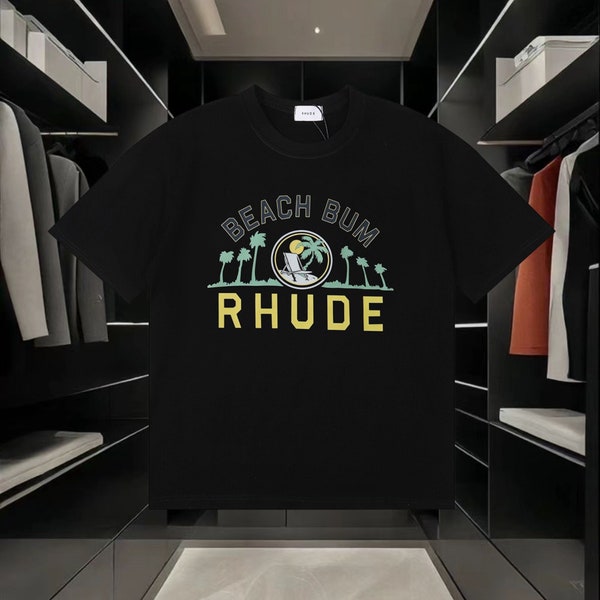 Rhude Print Tee-Unisex Rhude T-shirt-Couple's Casual  Print