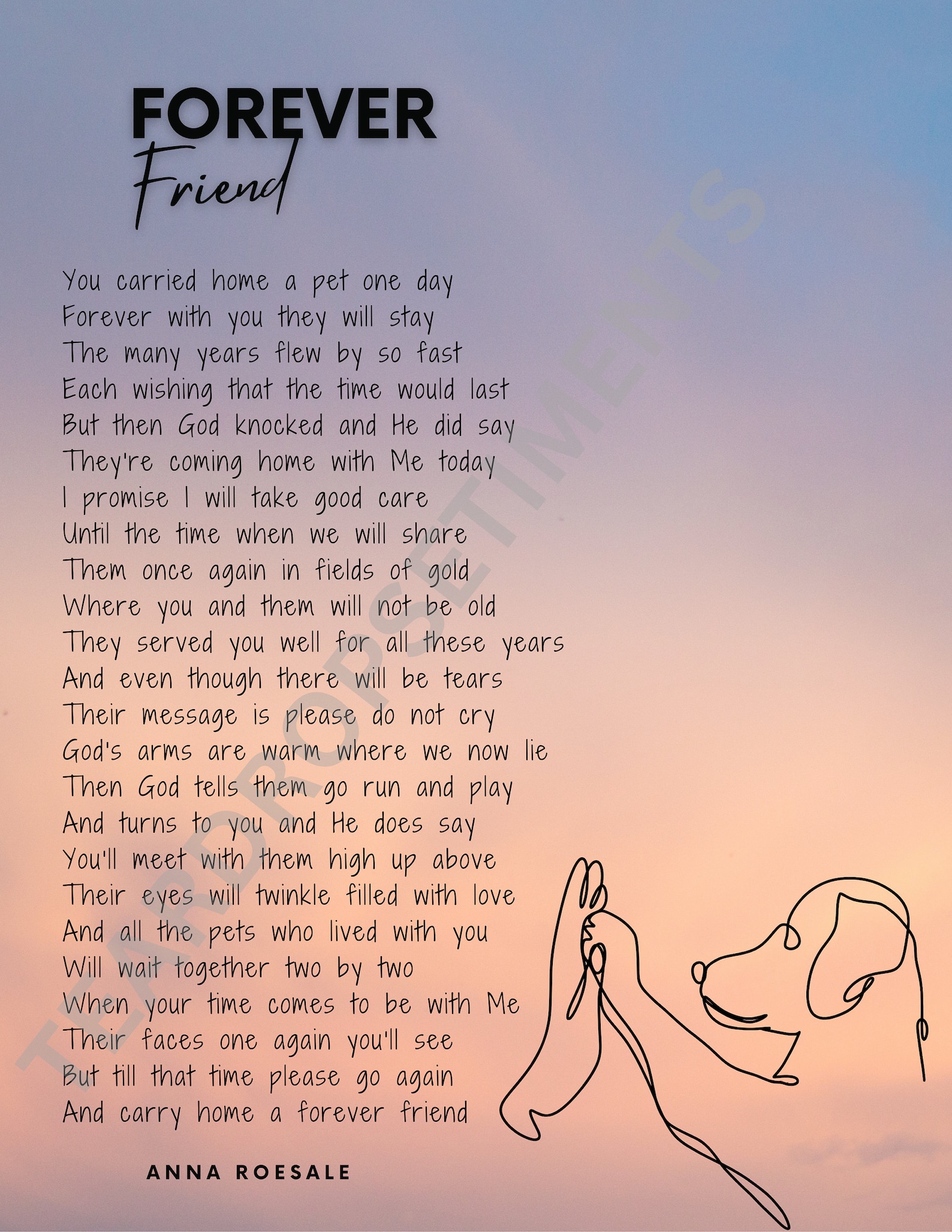Sympathy Poem for Loss of Dog - Digital Download - Etsy