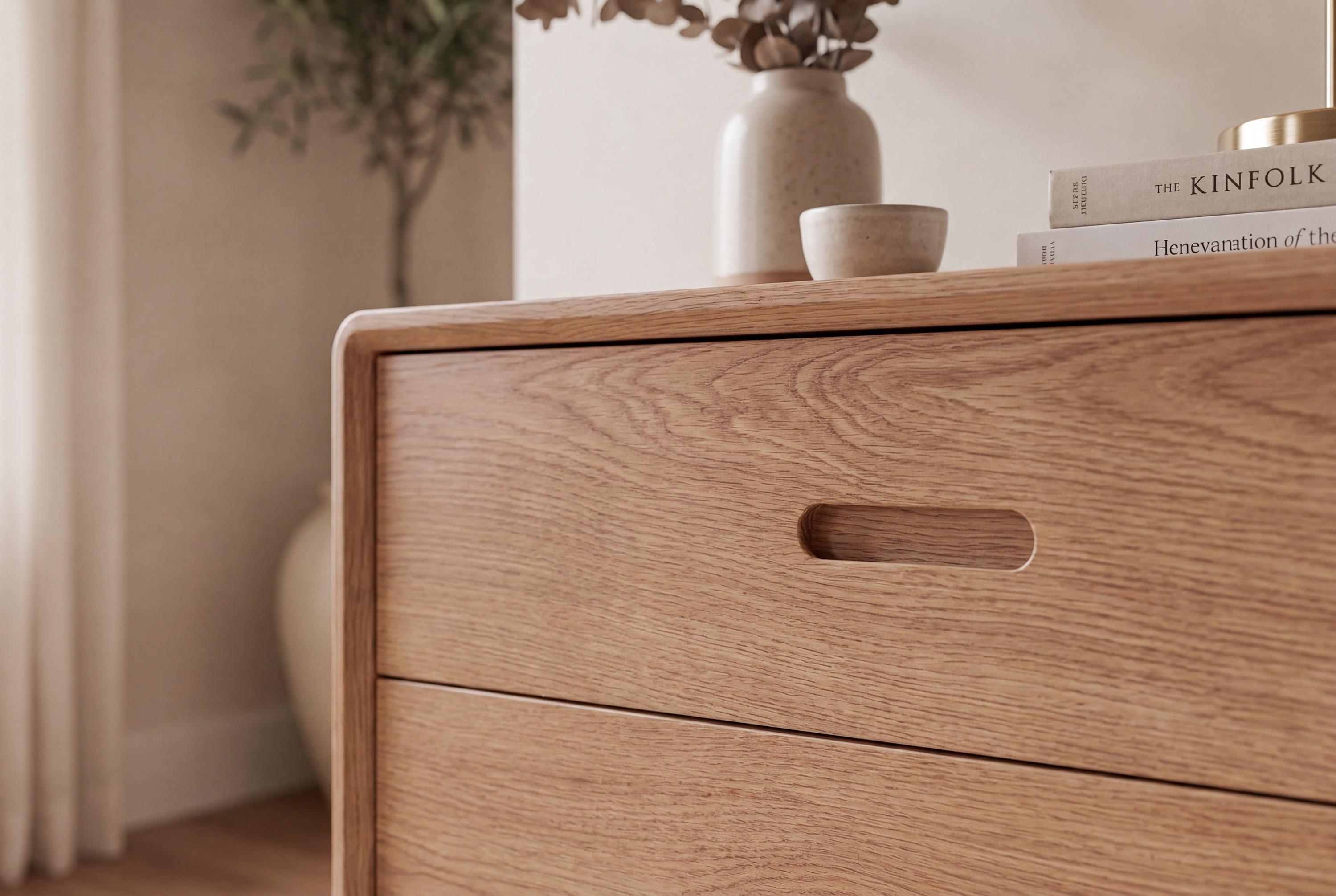 Floating Nightstand With Three Drawers, Wall Mounted Solid Wood Bedside ...