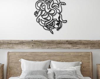 Arte mural de metal de Medusa, mitología griega