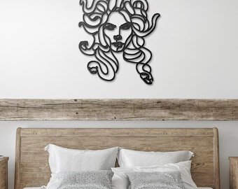 Arte mural de metal de Medusa, mitología griega