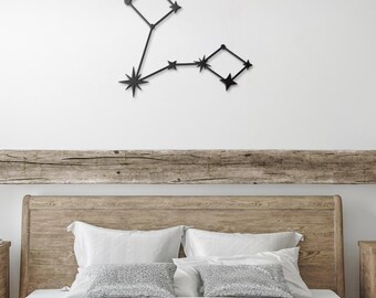 Arte mural metálico de la constelación zodiacal de Piscis