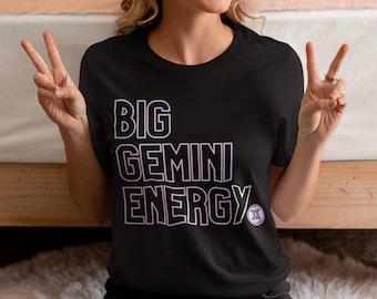 Camiseta del zodiaco con la gran energía de Géminis