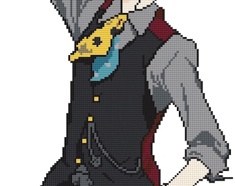 Phantom Thief Skull Masquerade Cross Stitch Pattern