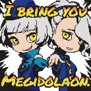 Persona Q - Elizabeth (Persona 3) and Margaret (Persona 4) Sticker Cross Stitch Pattern