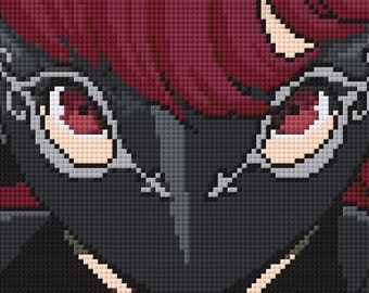 Persona 5 Sumire - Violet Mask Cross Stitch Pattern
