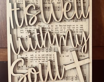 It Is Well With My Soul, Laser Cut Hymn Sign (Digital File)