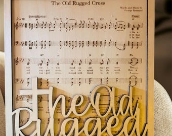 The Old Rugged Cross SVG: Laser Cut Hymn, Christian Decor (Digital File)