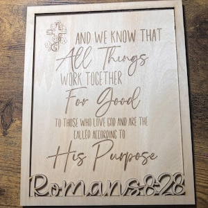 Romans 828 | Bible Hymn SVG | Digital File Faith | Laser Cut Christian File | Wooden Decor |