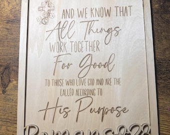 Romans 828 | Bible Hymn SVG | Digital File Faith | Laser Cut Christian File | Wooden Decor |