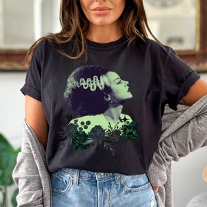 Braut von Frankenstein Shirt, Retro Monster-Halloween-T-Shirt mit ultimativer Goth Girl Frankensteins Braut Kunst, niedliches Halloween-Party-Geschenk-Shirt