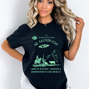 Utah UFO T Shirt, Cowboys and Aliens Tee, Good Gift for UFO Lovers, Conspiracy Theory, UAP Disclosure Enthusiasts, Cool Desert Ufo Shirt