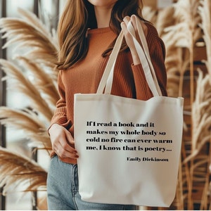 Emily Dickinson, torba na książki, torba, prezent dla poety, prezent dla książkoholików, torba dla klubu książki, prezent dla miłośnika poezji, cytat Emily Dickinson, prezent dla czytelnika