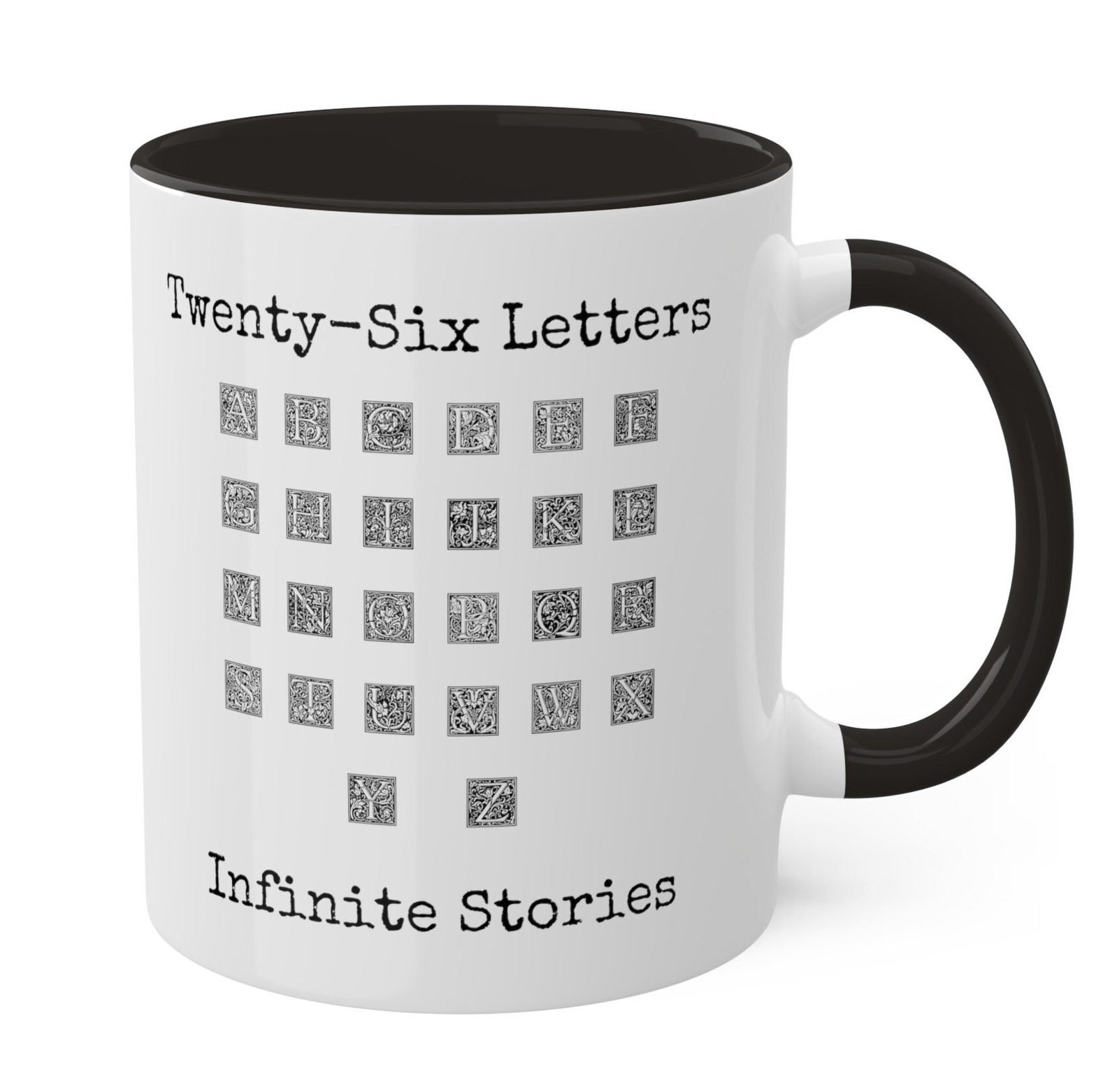 Twenty-Six Letters Infinite Stories Writer Reader Poet Book Club Mug