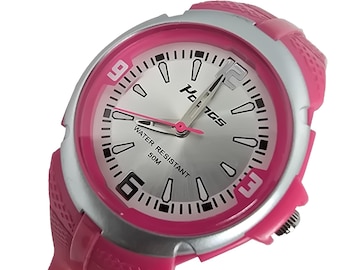 Youngs 05265 Damen Pink Sportuhr Quartz 50 M Wasserdicht Silikon