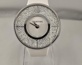 スワロフスキー クリスタリン ホワイトレザー ウォッチ 1135989 スイス