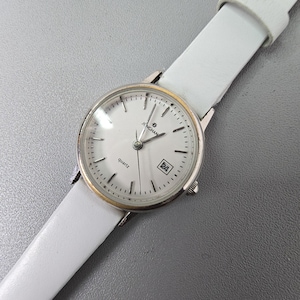 Vintage Polished Steel Junghans 804 Ladies Quartz Watch with Leather Strap