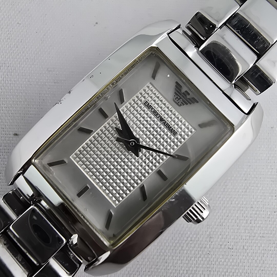 Emporio Armani AR0359 Ladies Silver Stainless Steel Quartz Watch 50m WR ...