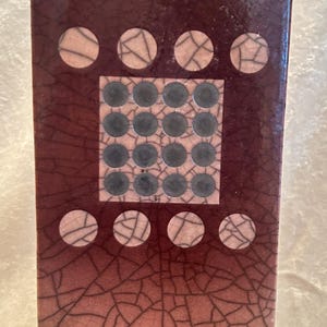 Vintage Signed Phil Chapman Raku Pottery Vase 1993 - Signed PC Studio Art Ceramic - 12" Brutalist Geometric Low-Fired Glaze Vessel