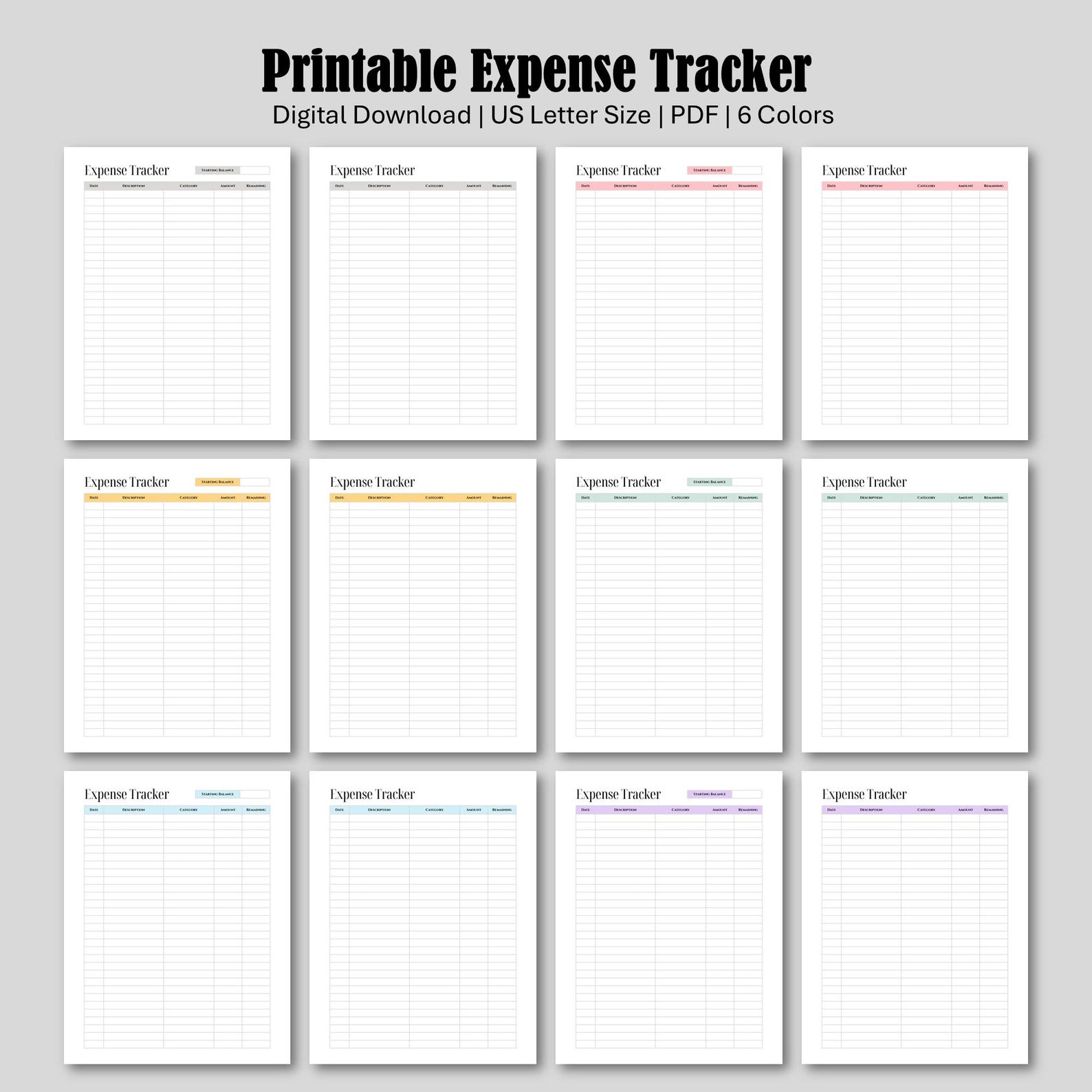 Printable Expense Tracker | Budget Planner Printable | Spending Log ...
