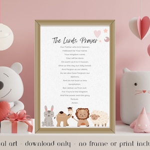 The Lords Prayer, Our Father in Heaven, Nursery Art, Download, Bible Verse, Printable art, Scripture wall art, Bible Quote, Christian Decor