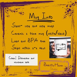 May include: White ceramic mug with a black rim and handle. The mug has black text that reads "I'm not weird, I'm limited edition." The mug is 11 oz or 15 oz, dishwasher and microwave safe, and lead and BPA free.