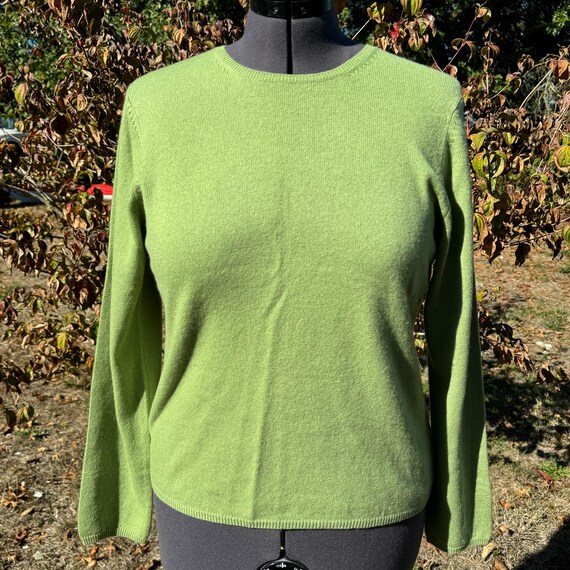 Y2K Charter Club Two Ply Cashmere Sweater, Classic Green Crew Neck