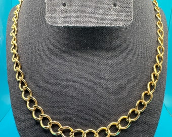 Vintage 1980's Roman Brand Gold Tone 18" Curb Chain with Lobster Closure