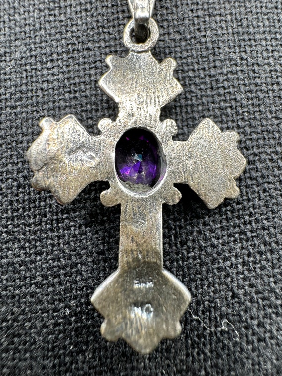 Marsala Sterling Silver Cross with Marcasite and … - image 8