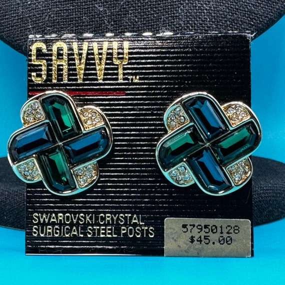 Vintage 1980's SAVVY Swarovski Crystal Choker and… - image 4