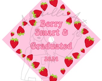 Strawberry Printed Graduation Topper